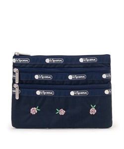 3ZIP COSMETIC(ピンクローズエンブロイダリー-フリー)