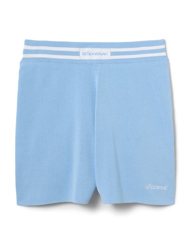 ニットショートパンツ(ブルー-F)