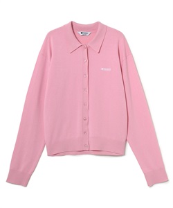 ニットポロカーディガン(ピンク-F)
