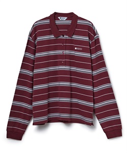 ボーダーラガーシャツ(バーガンディ-F)