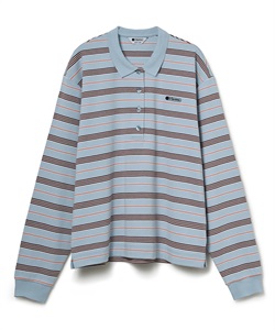 ボーダーラガーシャツ(ブルー-F)