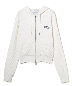 ケーブルニットフーディー