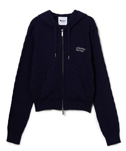 ケーブルニットフーディー