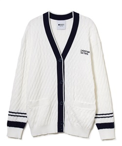 ライン入りニットカーディガン