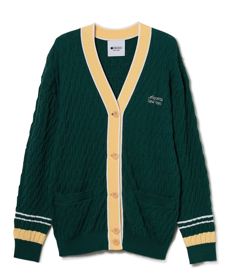 ライン入りニットカーディガン