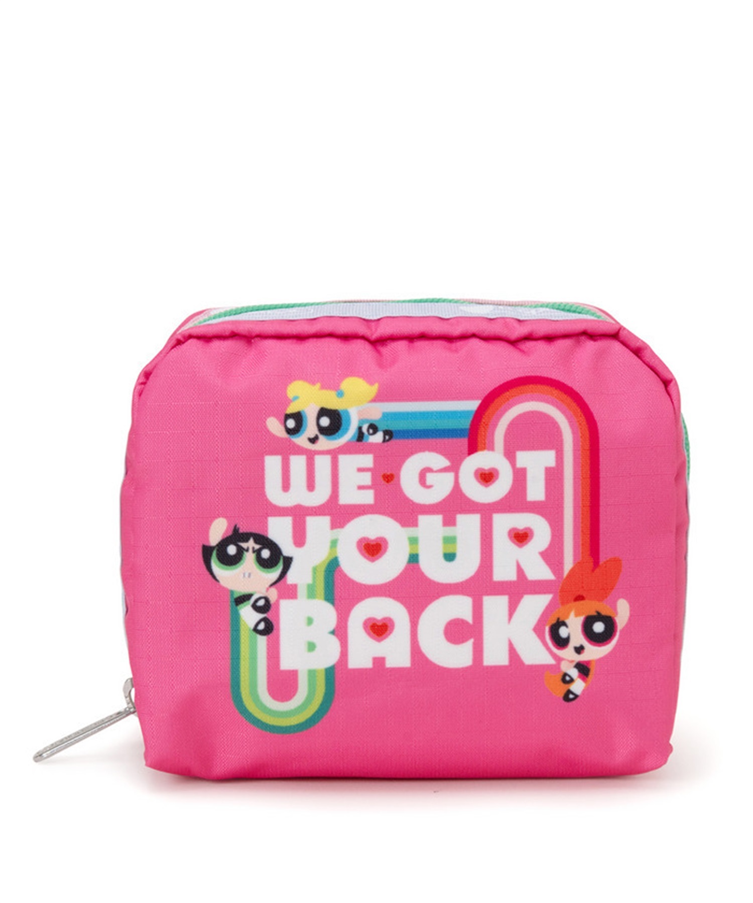 【The Powerpuff Girls×LeSportsac】SQUARE COSMETIC(パワーパフ ガールズピンクスクエアコスメティック-フリー)