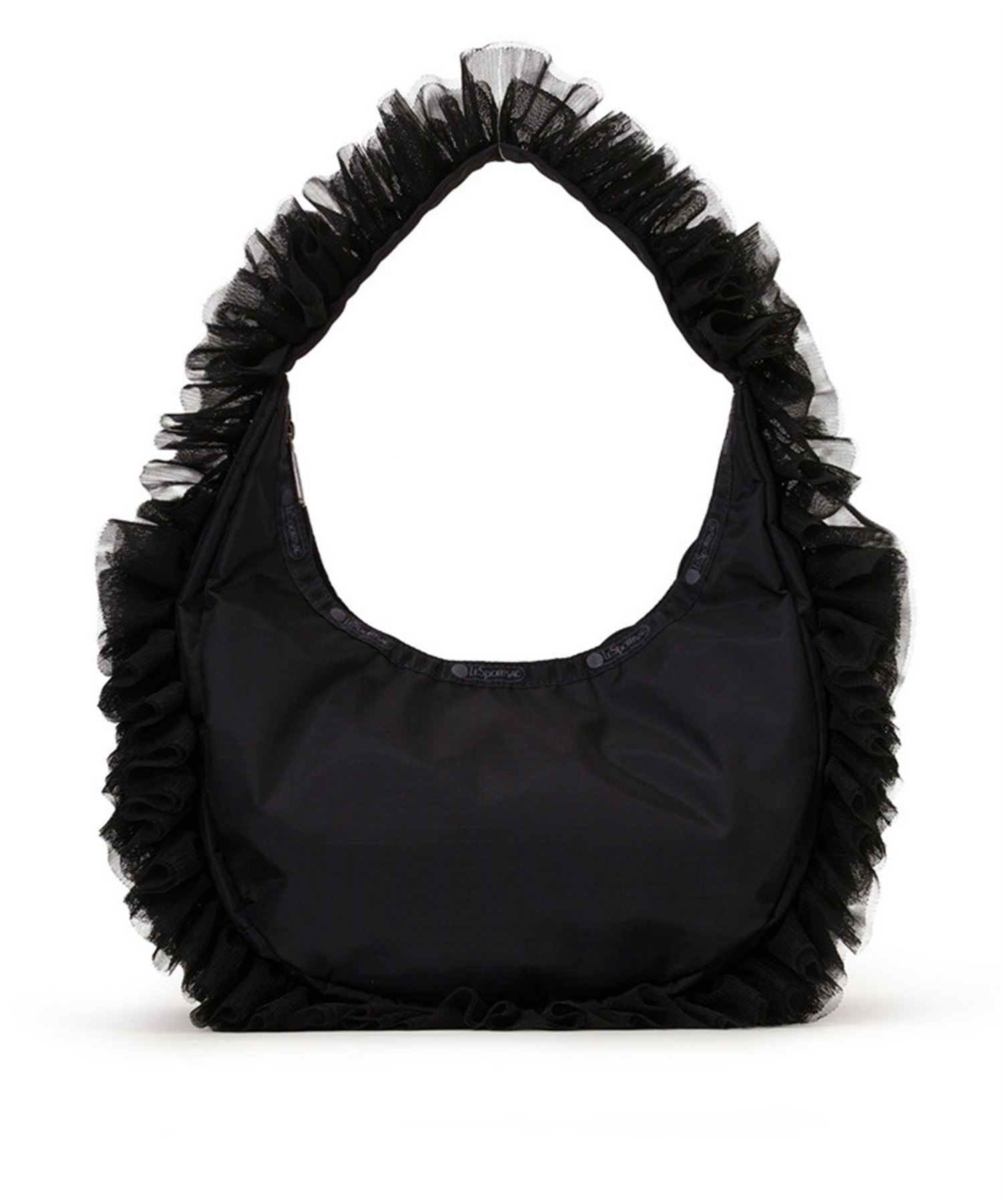 RUFFLE ZIP HOBO(ブラックレースラッフル-フリー)