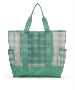 SHEER LG OPEN TOTE(グリーンフィールドギンガムシアー-フリー)