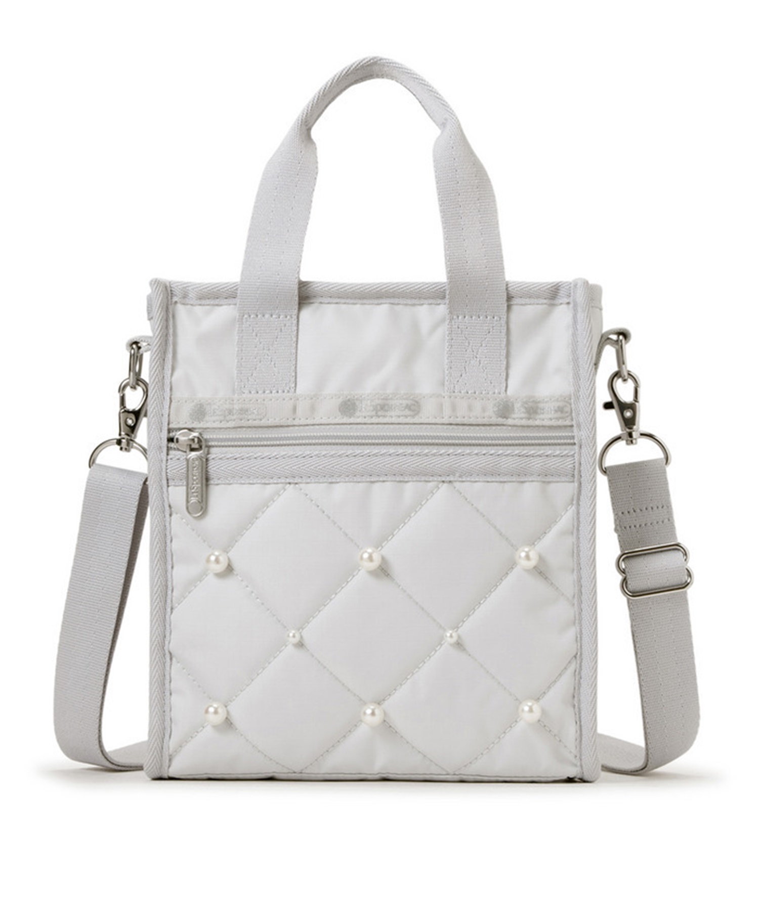 MINI N/S TOTE W/ PEARLS(ミストグレーパール-フリー)