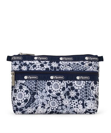 COSMETIC CLUTCH(フローラルレースネイビー-フリー)