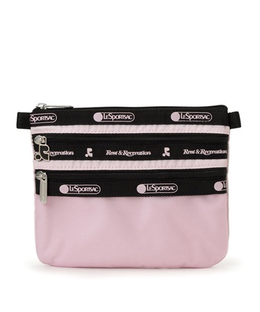 【LeSportsac×Rest & Recreation】RR X LS 3 ZIP COSMETIC(コスメピンク-フリー)