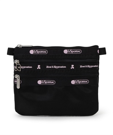 【LeSportsac×Rest & Recreation】RR X LS 3 ZIP COSMETIC(コスメブラック-フリー)
