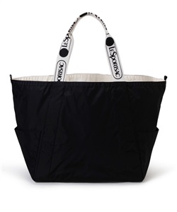 【LeSportsac for martinique】E/W REVERSIBLE PKT TOTE(ロゴブラック/メレンゲ MQ-フリー)