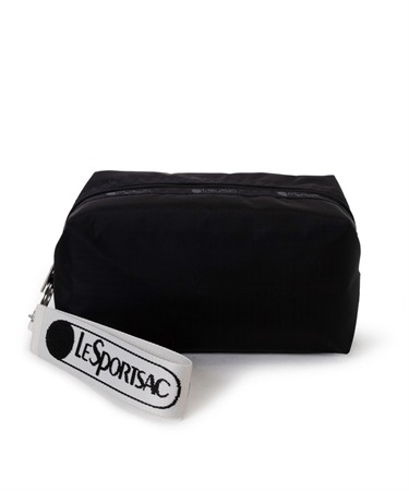 【LeSportsac for martinique】LARGE ZIP POUCH W/CHARM(ブラックW/ロゴMQ-フリー)