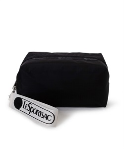 【LeSportsac for martinique】LARGE ZIP POUCH W/CHARM(ブラックW/ロゴMQ-フリー)
