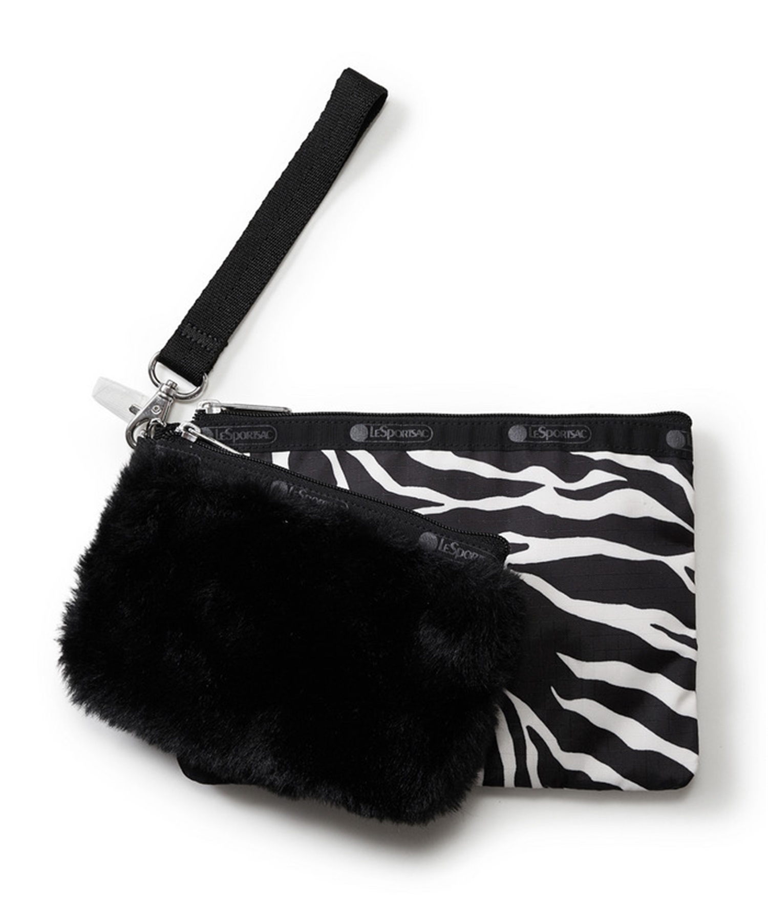 【LeSportsac × United Arrows green label relaxing】WRISTLET 2POUCH SET(BKファー/ゼブラUA-フリー)