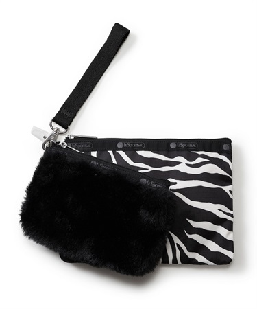 【LeSportsac × United Arrows green label relaxing】WRISTLET 2POUCH SET(BKファー/ゼブラUA-フリー)