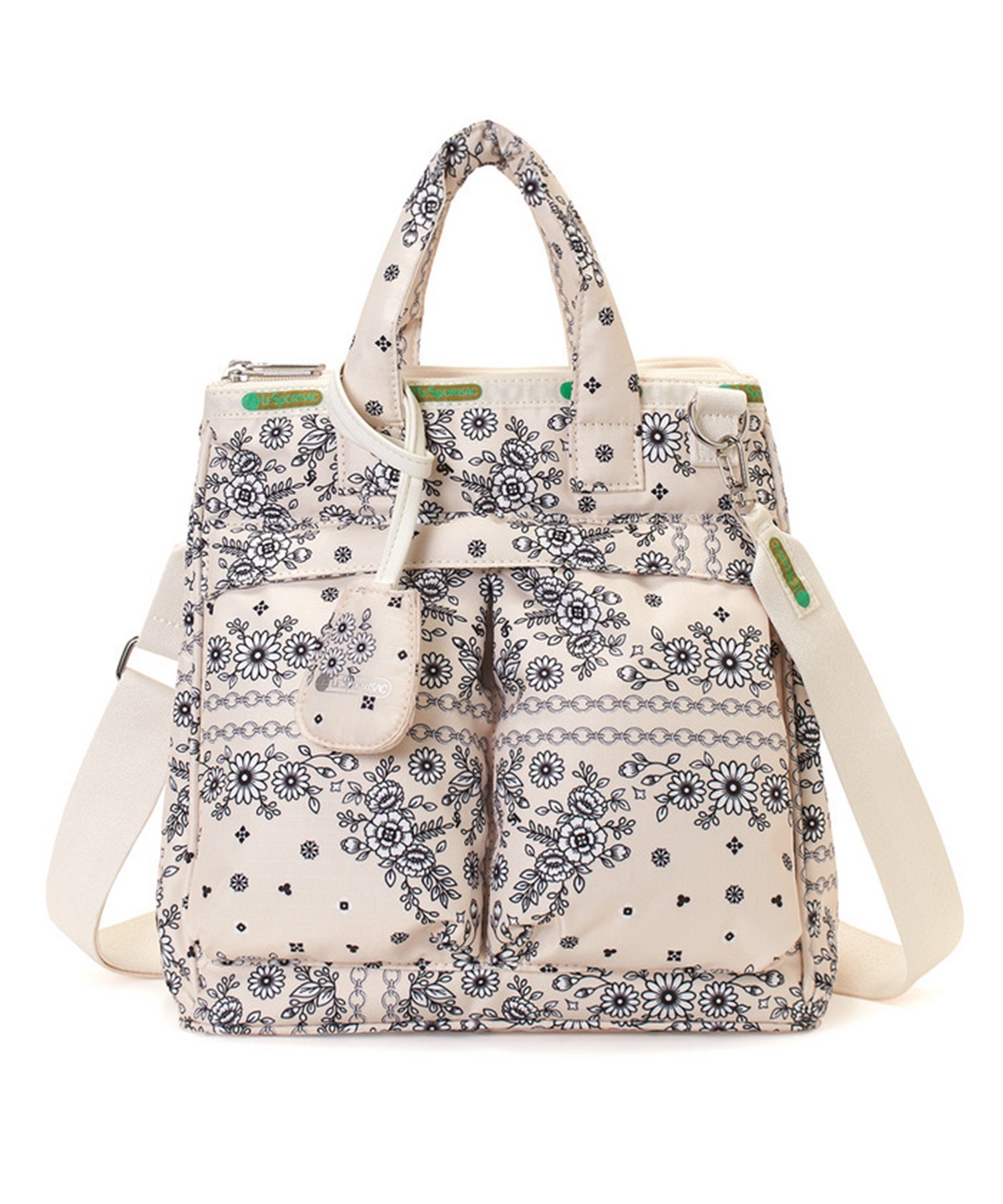 【LeSportsac Atelier】MED HELMET TOTE2(アイボリーフローラルコラージュ-フリー)