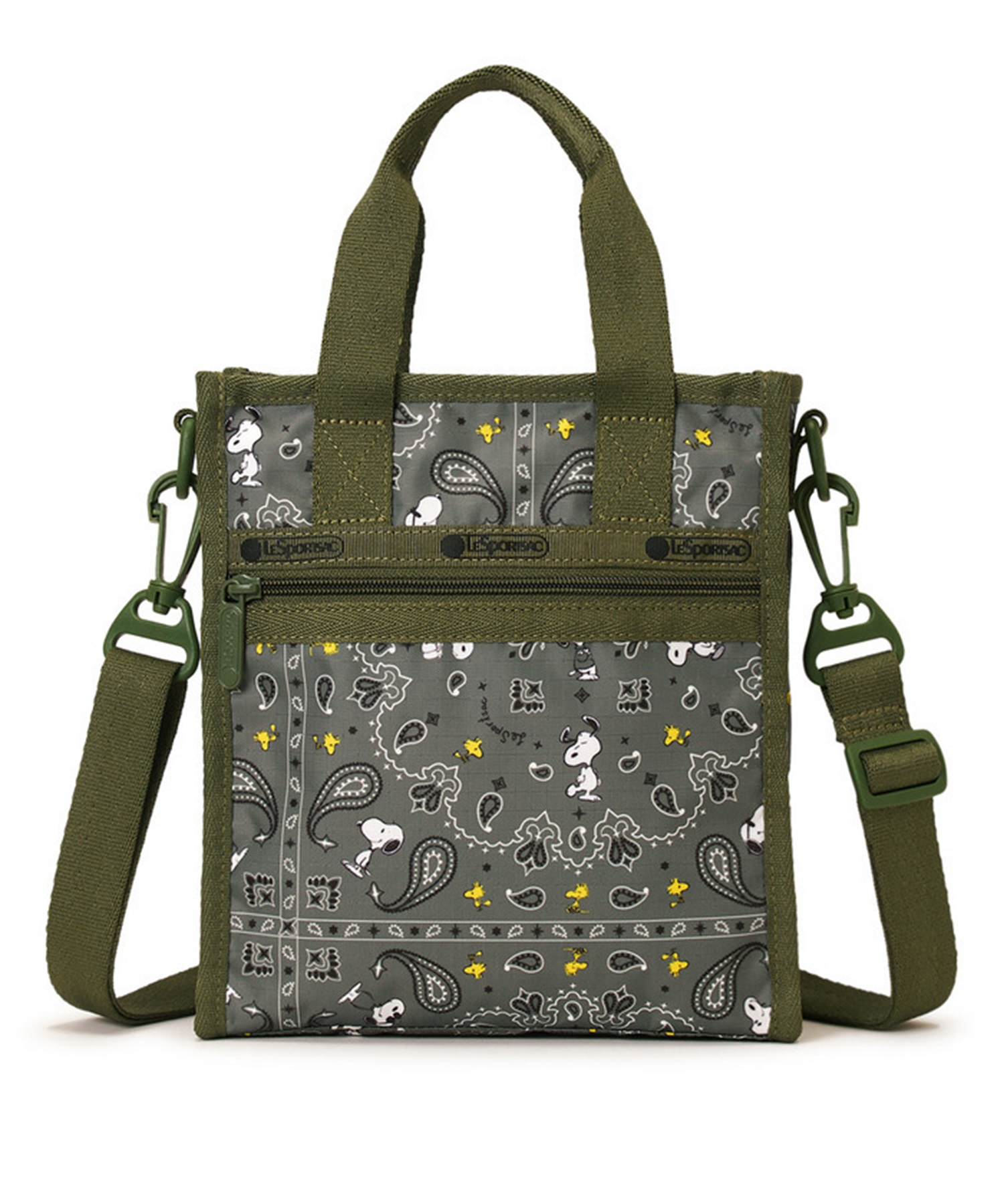 【LeSportsac×PEANUTS】MINI N/S TOTE(ピーナッツ バンダナパーティー グリーン-フリー)