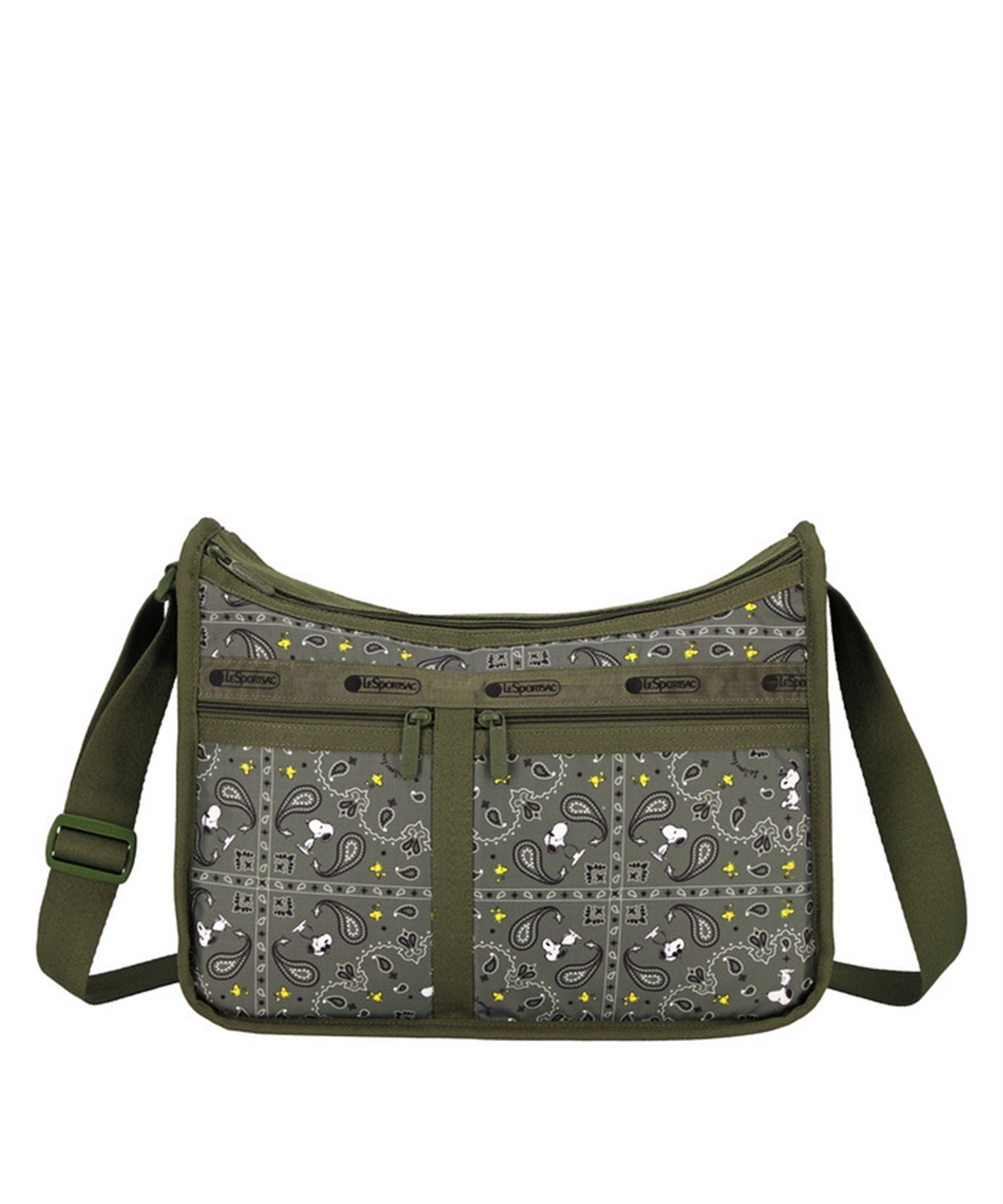 【LeSportsac×PEANUTS】DELUXE EVERYDAY BAG(ピーナッツ バンダナパーティー グリーン-フリー)