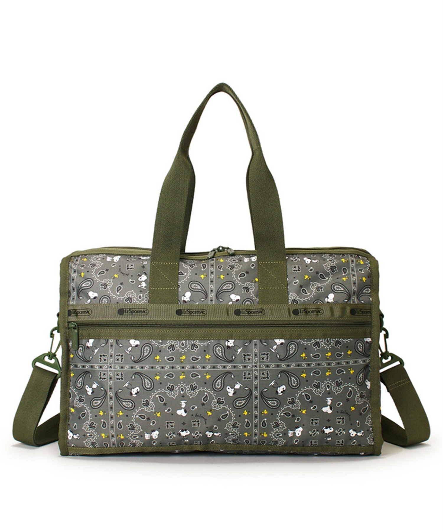 【LeSportsac×PEANUTS】DELUXE MED WEEKENDER(ピーナッツ バンダナパーティー グリーン-フリー)