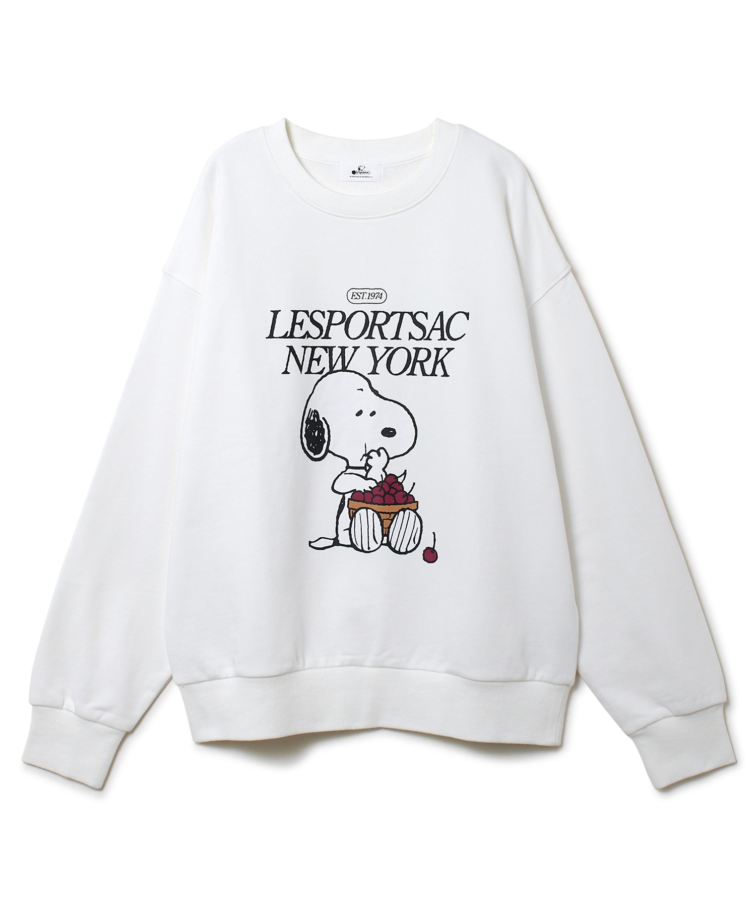 【LeSportsac×PEANUTS】 スウェットプルオーバー(ホワイト-S)