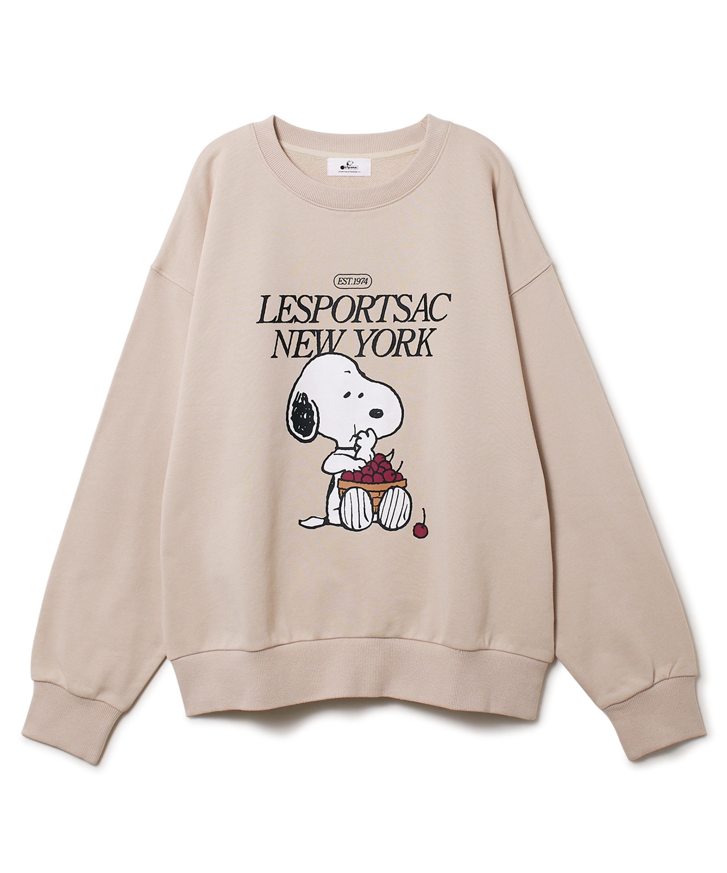 【LeSportsac×PEANUTS】 スウェットプルオーバー(ベージュ-S)