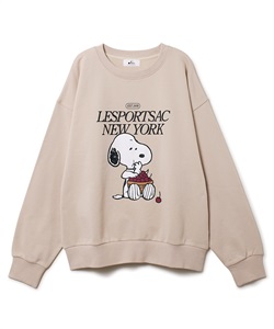 【LeSportsac×PEANUTS】 スウェットプルオーバー(ベージュ-S)