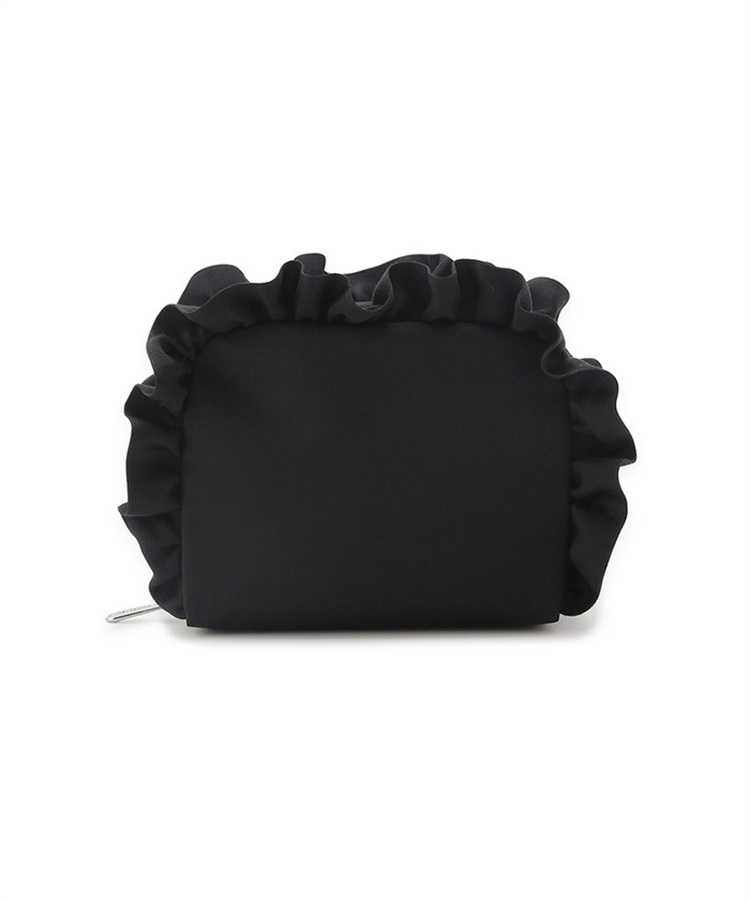 【LeSportsac × FRAY I.D】RF SQUARE COSMETIC ブラックサテンラッフルFR