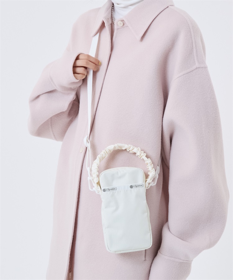 LESPORTSAC(レスポートサック) ショルダーバッグ - 白 スマホポシェット/ストラップ着脱可/2WAY LeSportsac（レスポートサック） ショルダーバッグ バッグ MINI PHONE