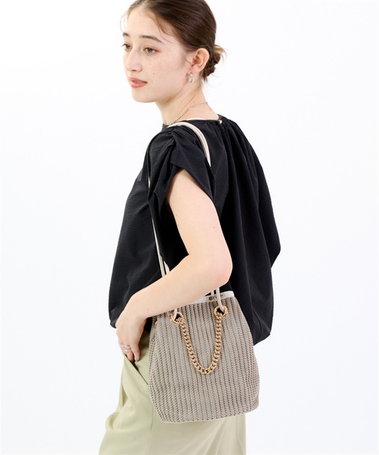 LeSportsac レスポートサック チェーンクロシェショルダーバッグ  ダブルハンドル 編み込み    グレージュ レディース / 240001182756 LeSportsac（レスポートサック） ショルダーバッグ バッグ CHAIN