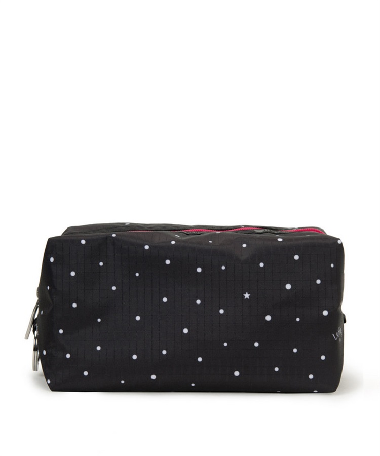 りぃまま♪　まきまきポーチ　カラフルローズ型押しブラック　2点 LARGE ZIP POUCH｜ポーチ｜ポーチ/アクセサリー｜レスポートサック公式