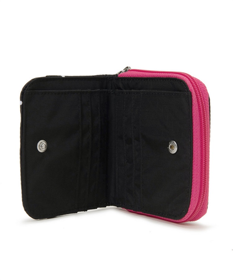 LESPORTSAC(レスポートサック) 2つ折り財布美品  - 6505G789 ライトピンク×ピンク×マルチ ミッキーチェリー/ラウンドファスナー/Disneyコラボ 美品 タグ付 LeSportsac×Disney コラボ レスポートサック ミッキー
