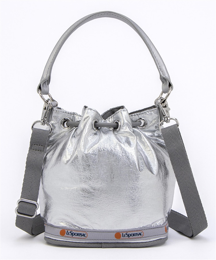 【希少/入手困難】レスポートサック MED DRAWSTRINGBAG シルバー LeSportsac Atelier】MED DRAWSTRING BAG｜ショルダーバッグ/斜め掛け