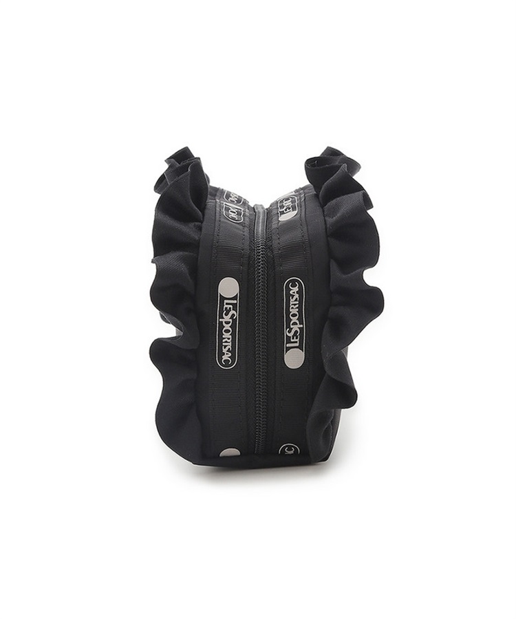 LeSportsac × FRAY I.D】RF SQUARE COSMETIC ブラックサテンラッフルFR