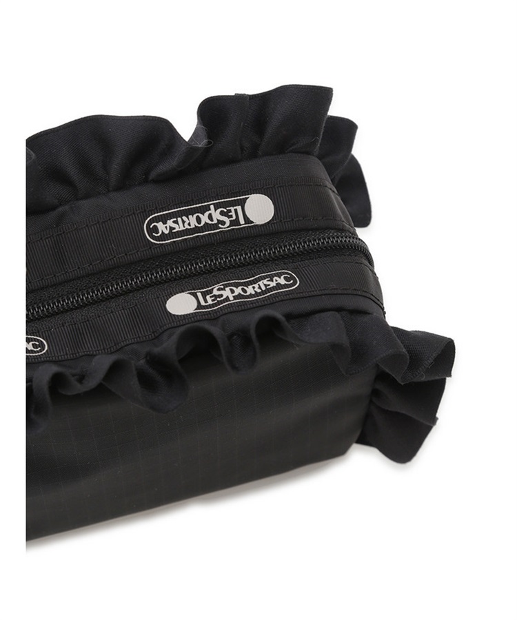 【LeSportsac× FRAY I.D】RF SQUARE COSMETIC LeSportsac × FRAY I.D】RF SQUARE COSMETIC ブラックサテンラッフルFR