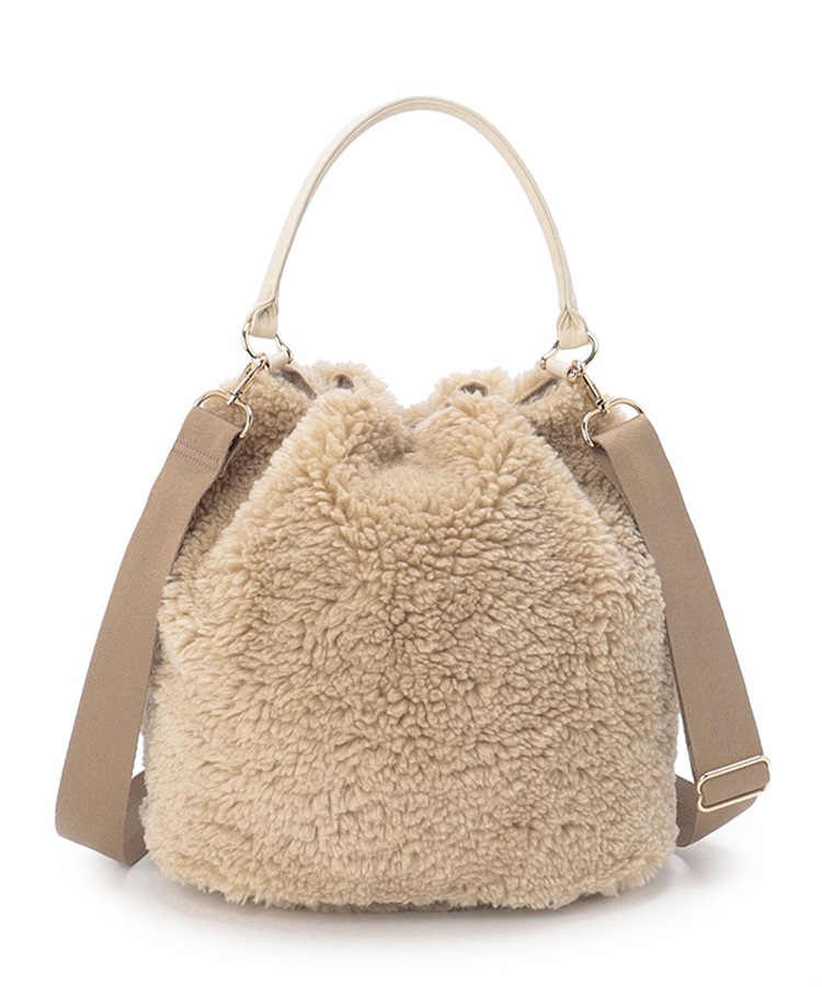 レスポートサック アトリエ 現行品 ファーDRAWSTRING BAG ベージュ LeSportsac Atelier】MED DRAWSTRING BAG｜ショルダーバッグ