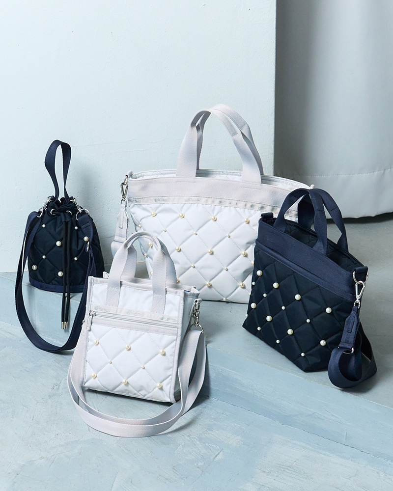 Pearl Collection キルティング生地に大きさの異なるパールを散りばめたコレクション