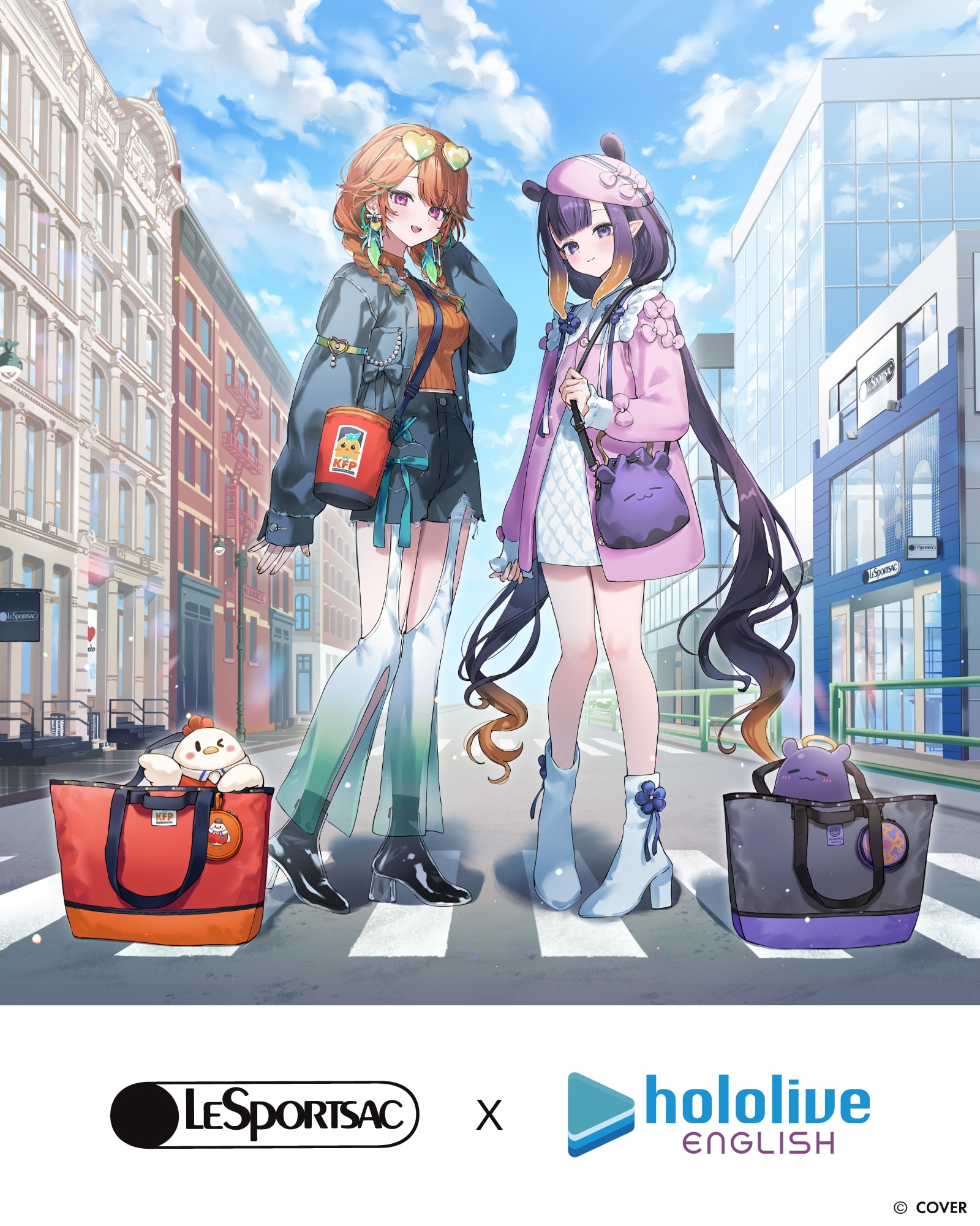 LeSportsac × hololive English 「ホロライブ」とのコラボコレクションが登場