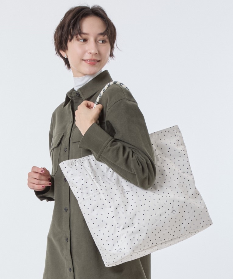 LARGE 2 WAY TOTE＜br＞２ウェイサンダー/アイボリードッツ