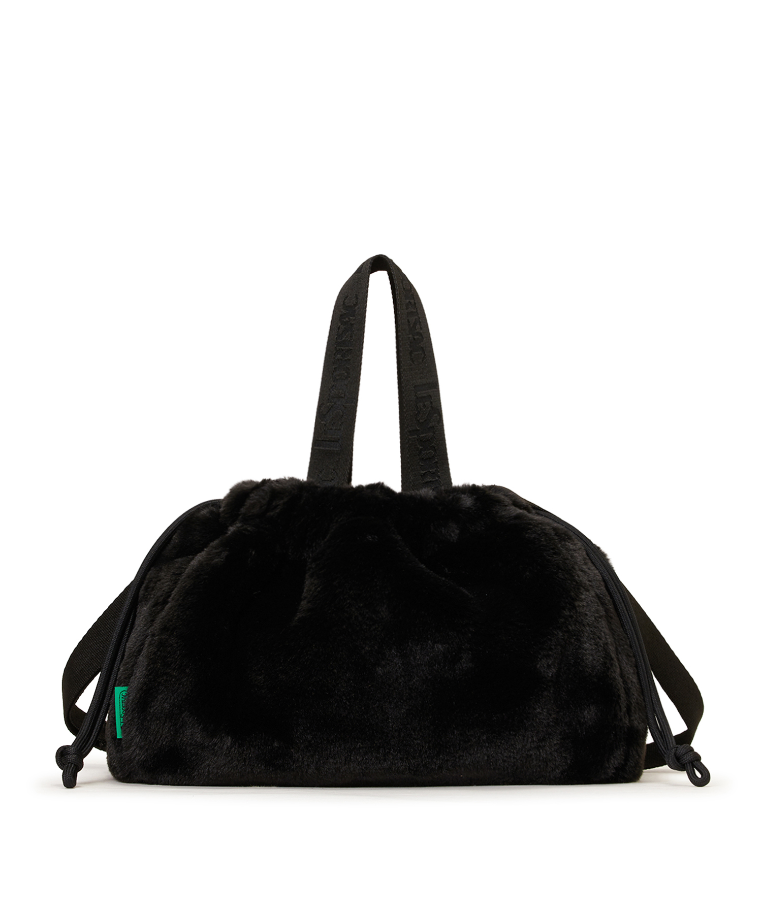 FUR DRAWSTRING TOTE ブラックフラッフィーファー