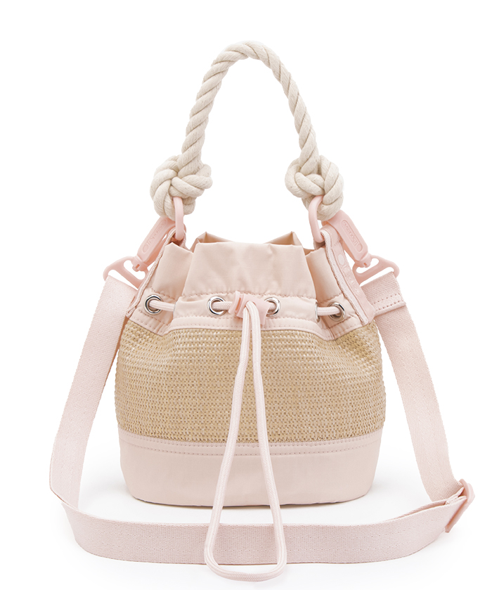 RAFFIA MINI BUCKETピーチブラッシュラフィア